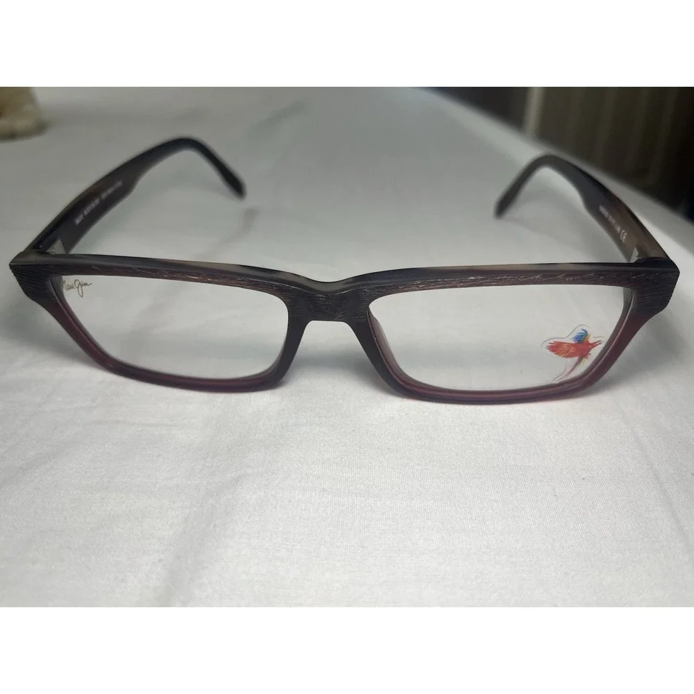 NEW Maui Jim MJO2120-25D Brown Red Woodgrain Eyeglasses  57-17-145 Italy